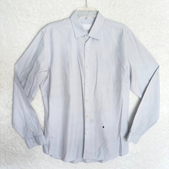 size 42, 16 1/2 Prada Mens Light Blue Button-Up Dress Shirt (stains) - Picture 1 of 12